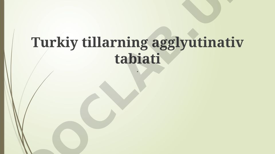 Turkiy tillarning agglyutinativ tabiati