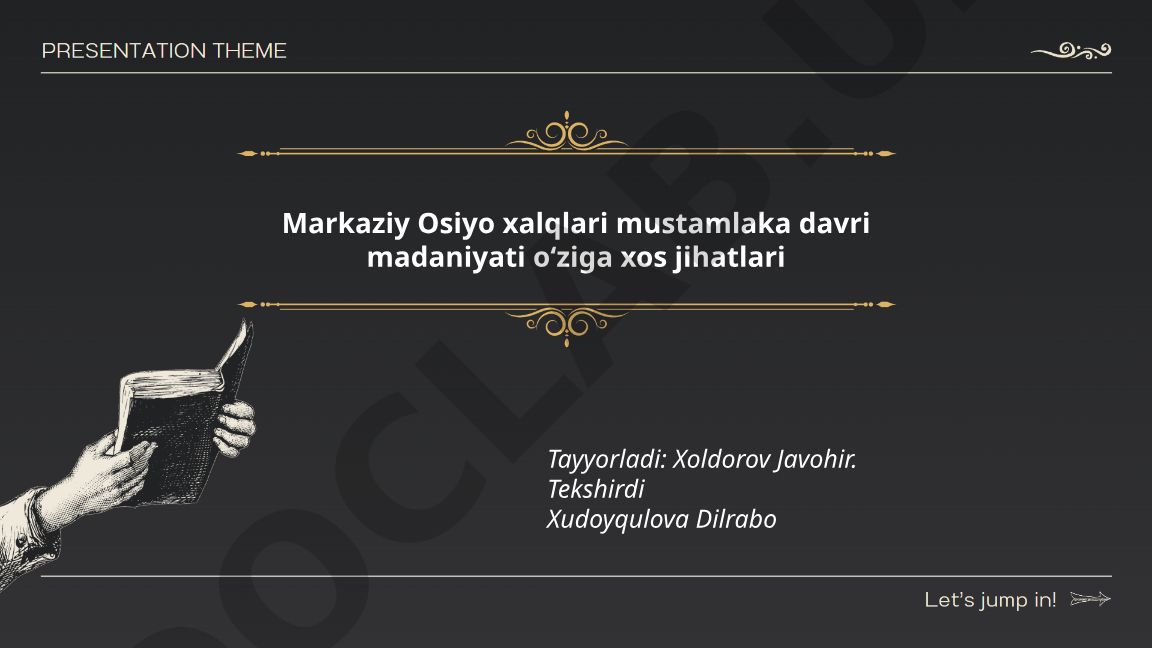 Markaziy Osiyo xalqlari mustamlaka davri madaniyati