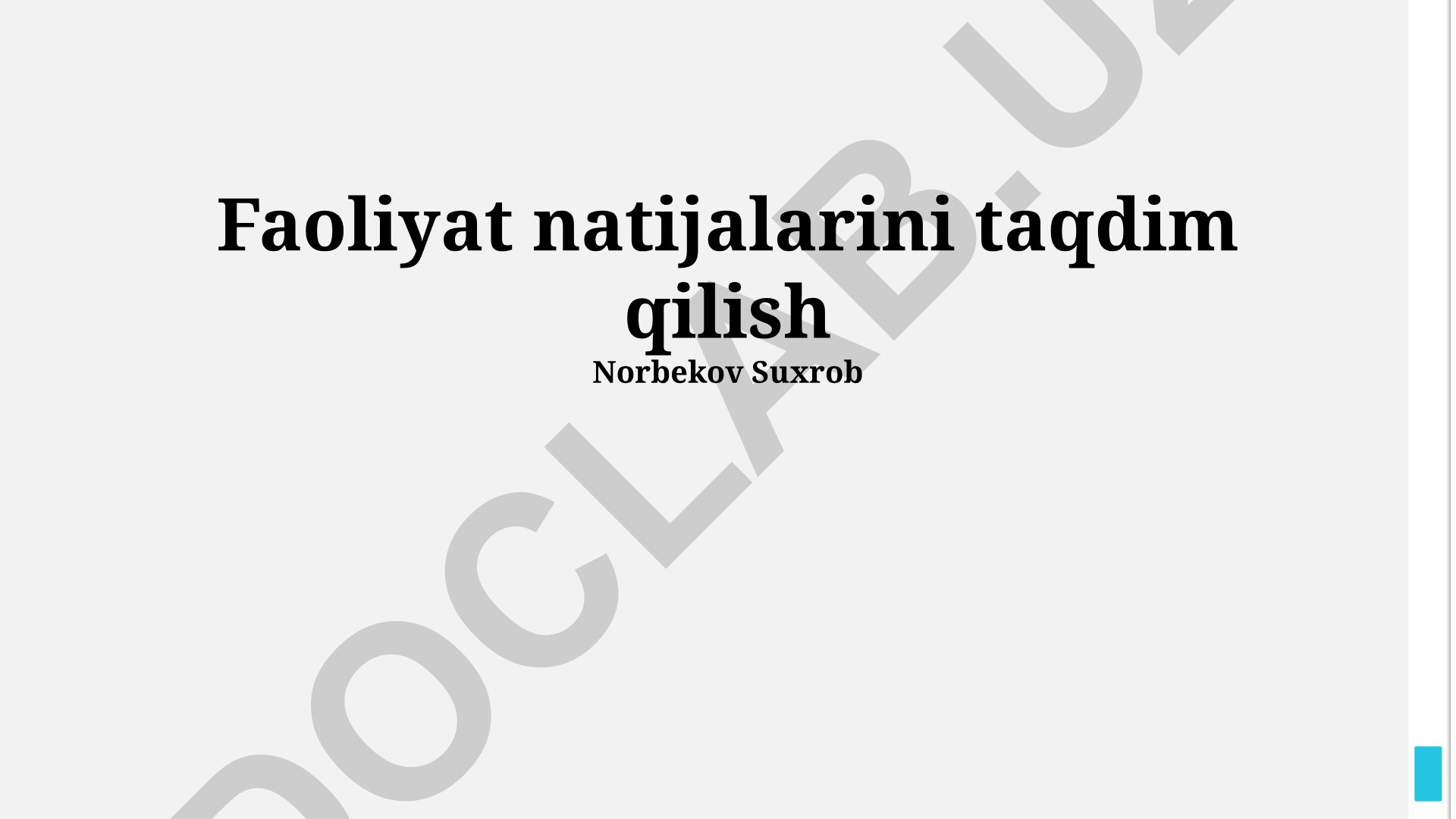 Faoliyat natijalarini taqdim qilish
