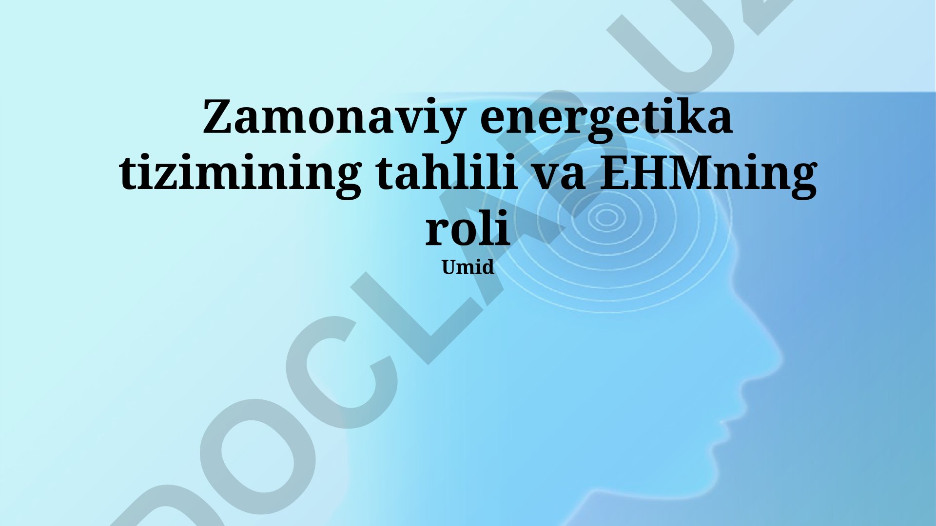 Zamonaviy energetika tizimining tahlili va EHMning roli