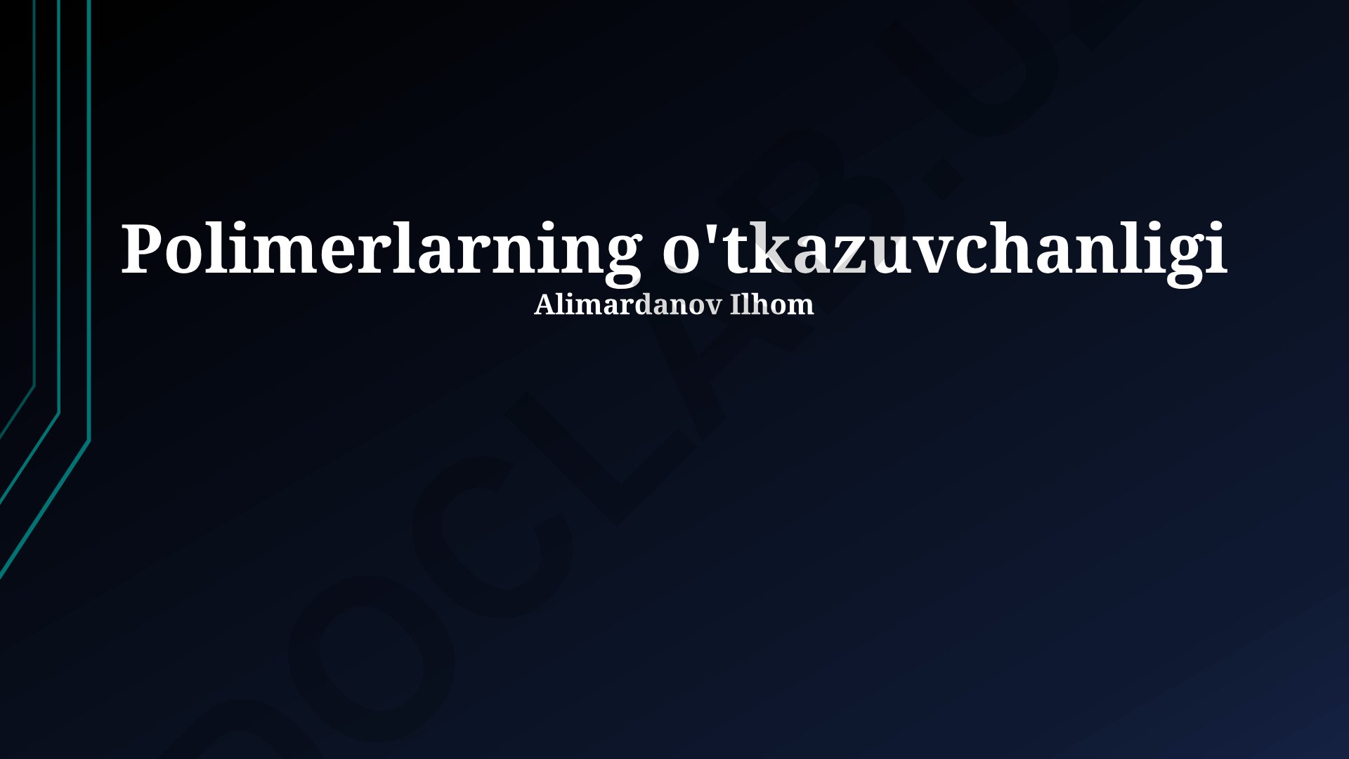 Polimerlarning elektr o'tkazuvchanligi va qo'llanilishi
