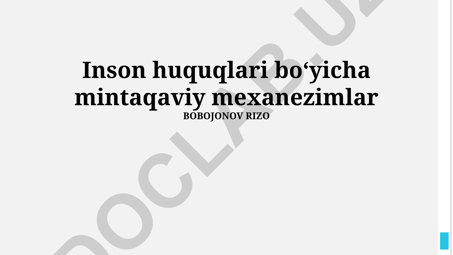 Inson huquqlari boʻyicha mintaqaviy mexanizmlar: muammolar va istiqbollar