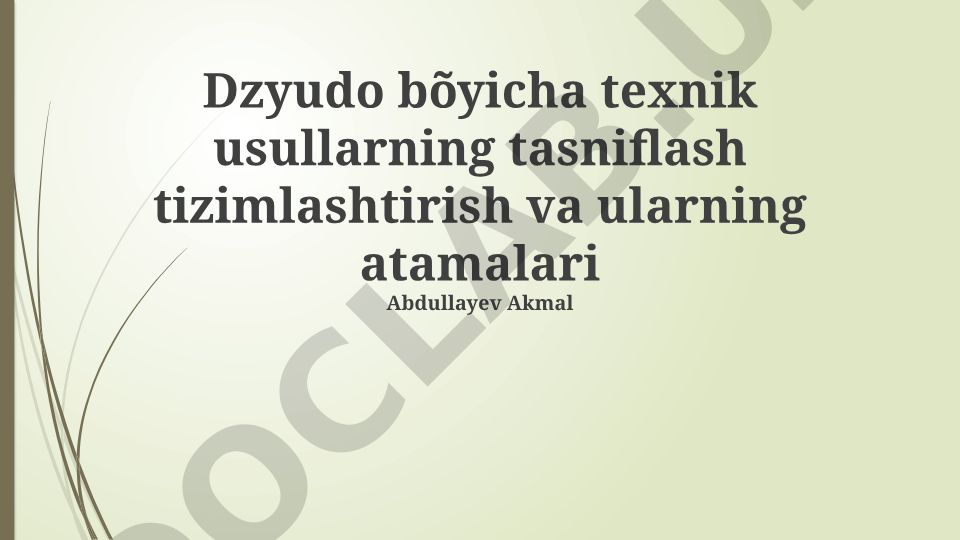 Dzyudo texnik usullari tasnifi, tizimlashtirishi va atamalari