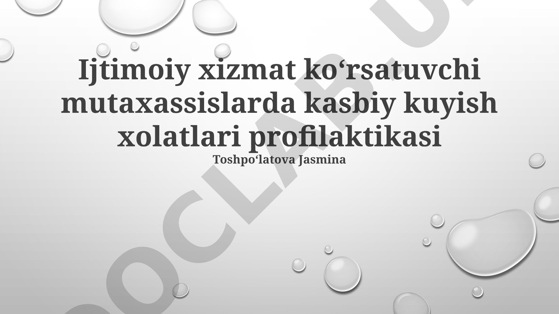 Ijtimoiy xizmat koʻrsatuvchi mutaxassislarda kasbiy kuyish xolatlari profilaktikasi