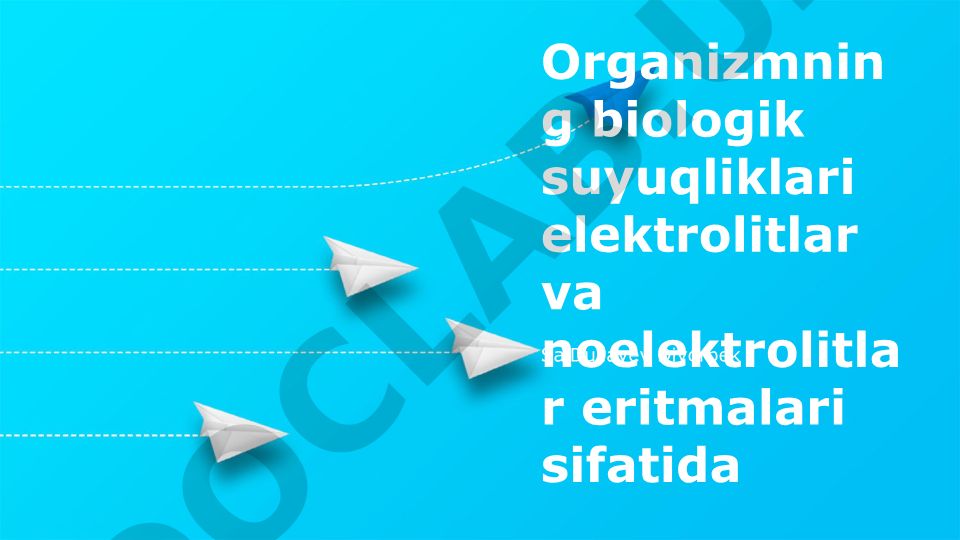 Organizmning biologik suyuqliklari: elektrolitlar va noelektrolitlar