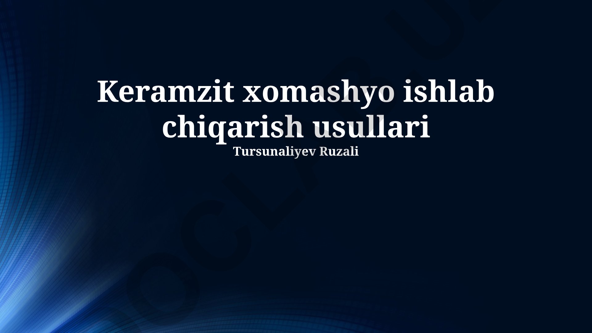 Keramzit xomashyo ishlab chiqarish usullari