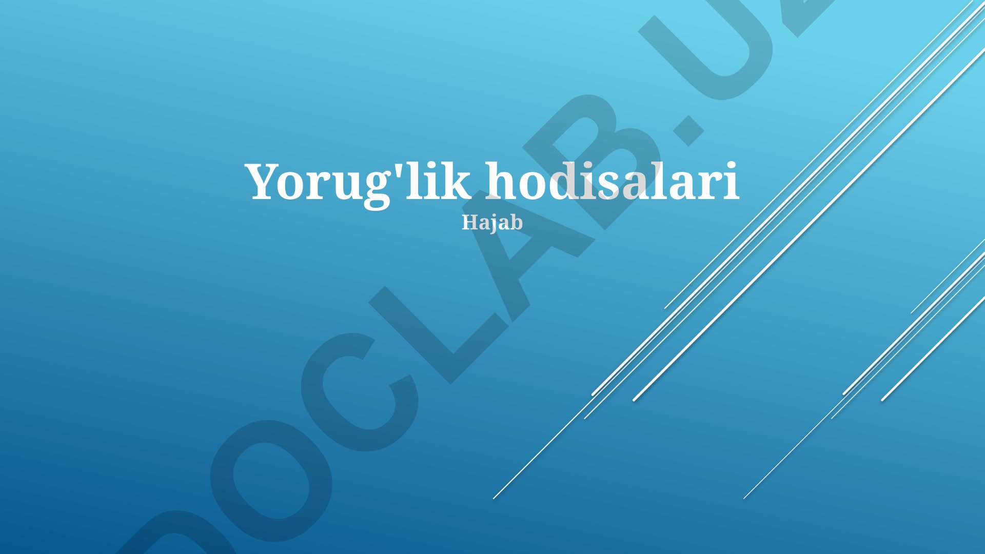 Yorug'lik hodisalari: tarqalishi, difraksiyasi, interferentsiyasi, sinishi va aks etishi