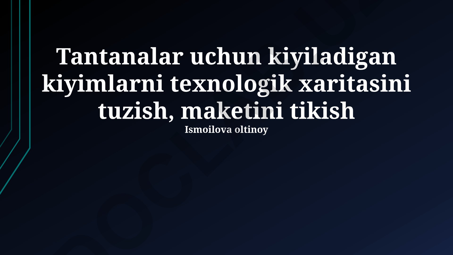 Bayram kiyimlari uchun texnologik xarita va maket tikish