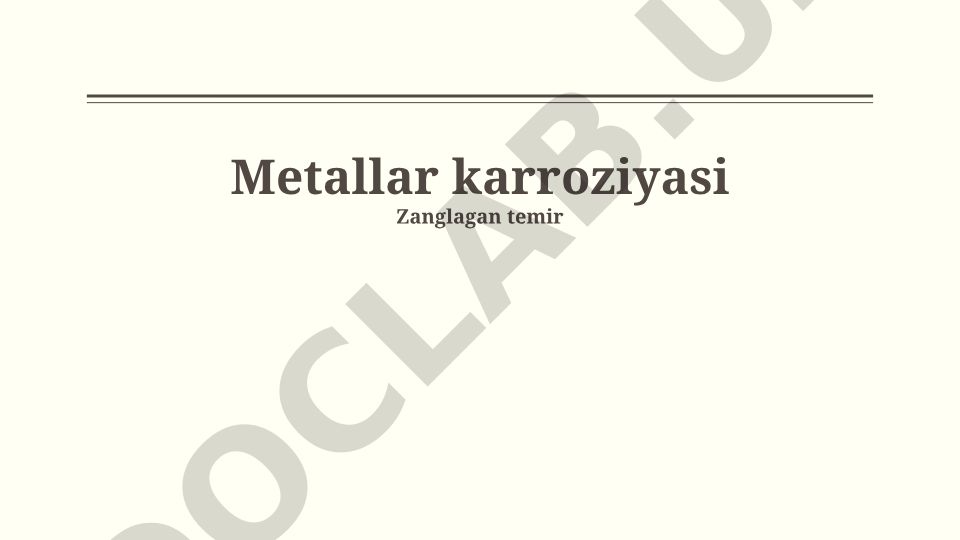 Metallar korroziyasi va himoya usullari