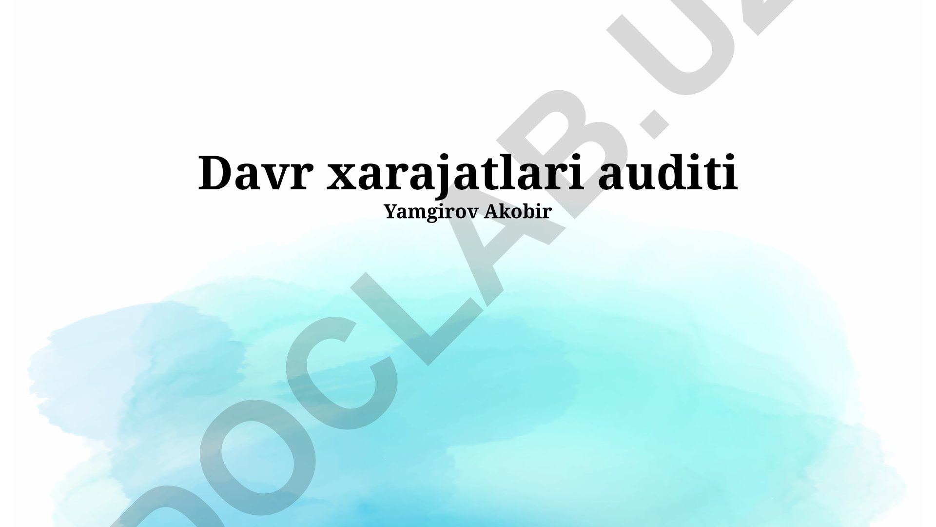 Davr xarajatlari auditining asosiy usullari va optimallashtirish rejalari