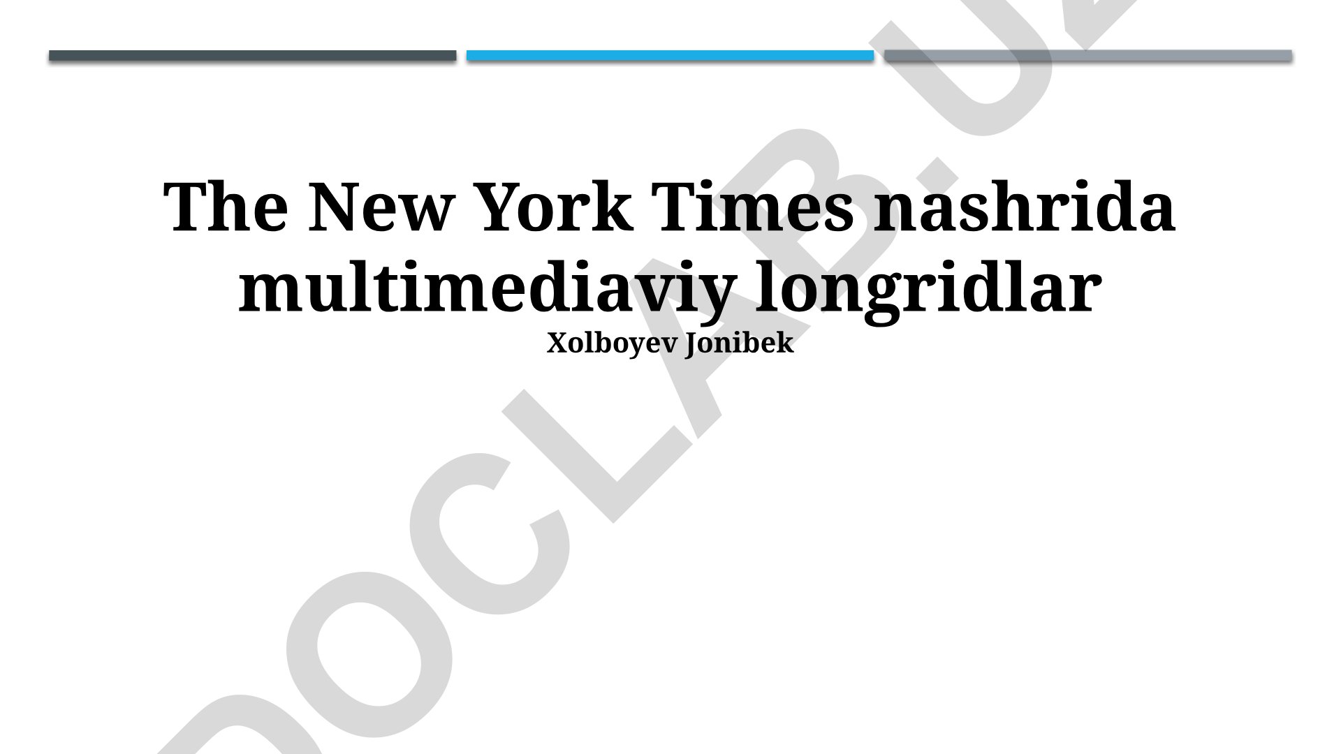 The New York Times multimedia longridlari: xususiyatlari va tahlili