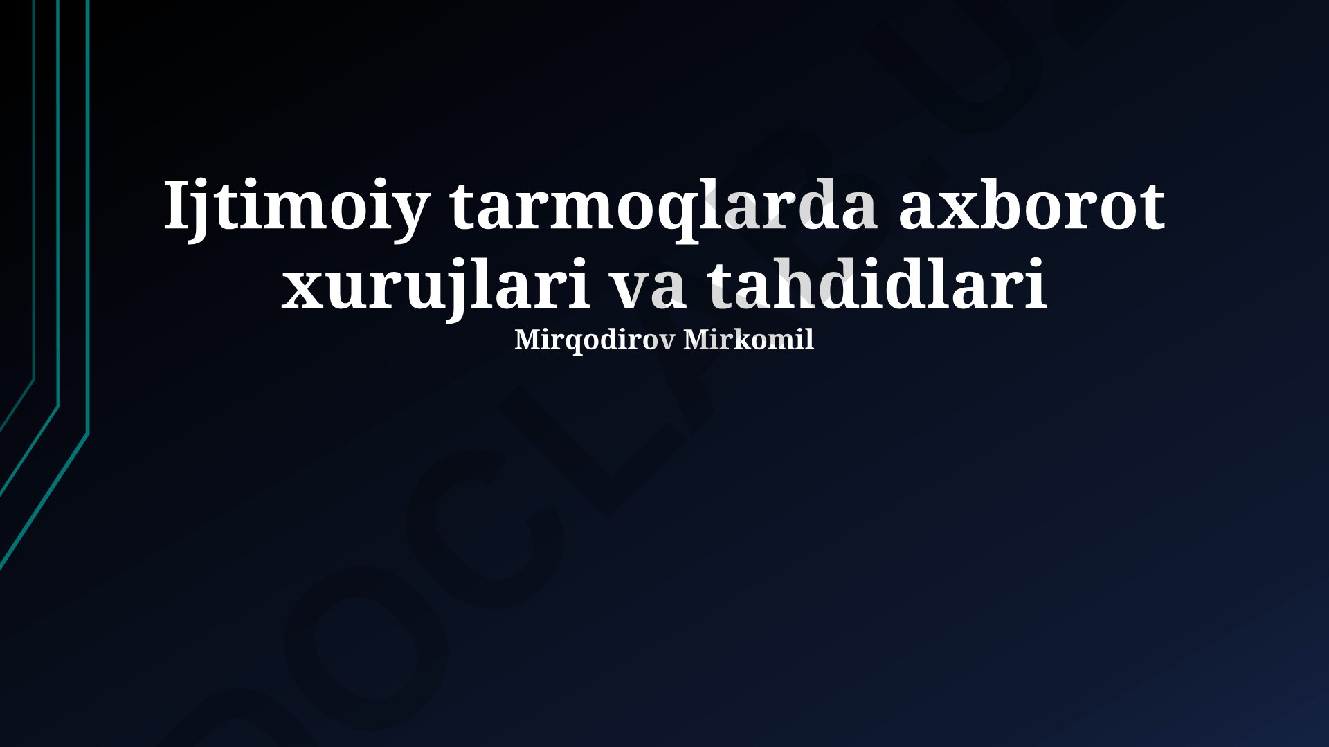 Ijtimoiy tarmoqlarda axborot xurujlari va tahdidlari