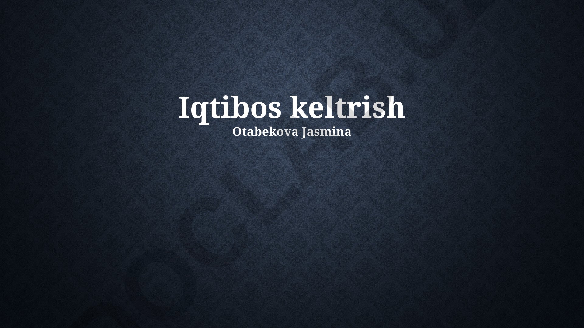 Iqtibos keltirish qoidalari va formatlash