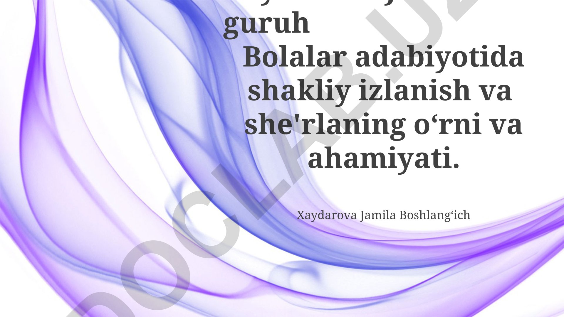 Bolalar adabiyotida shakliy izlanish va she'rlarning o‘rni va ahamiyati