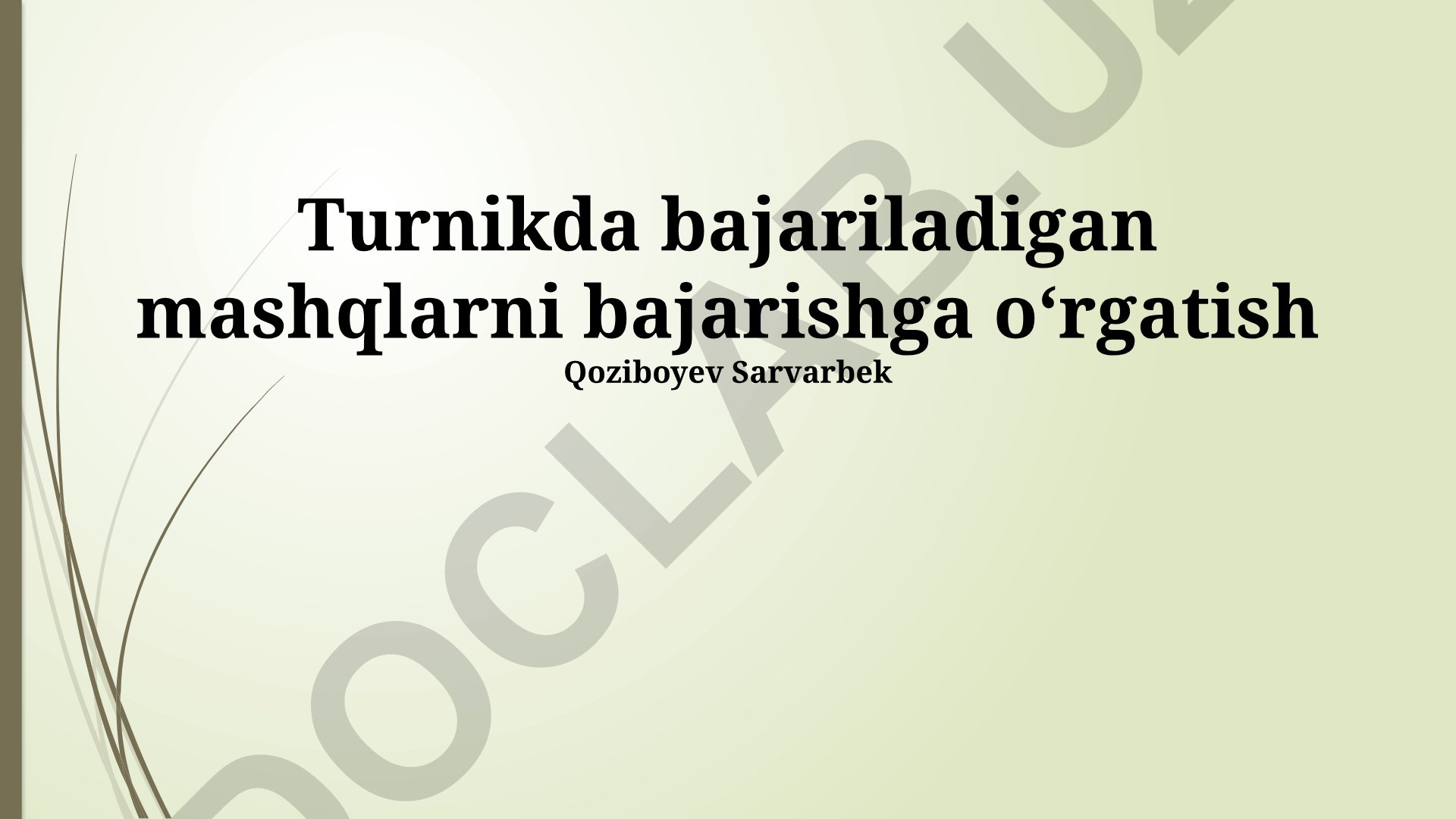 Turnikda bajariladigan mashqlarni bajarishga o'rgatish