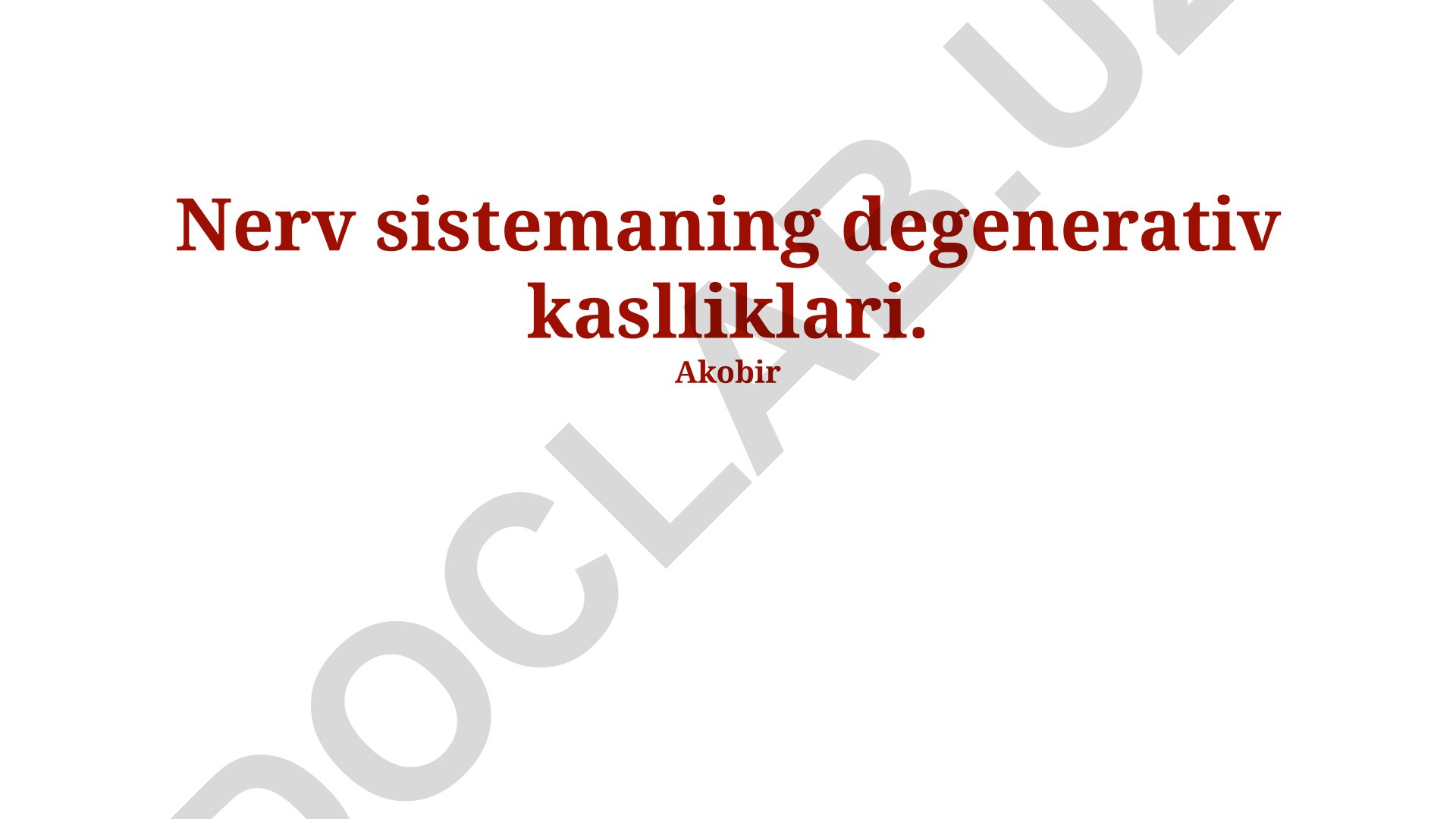 Nerv sistemaning degenerativ kasalliklari: turlari, diagnostikasi va davolash