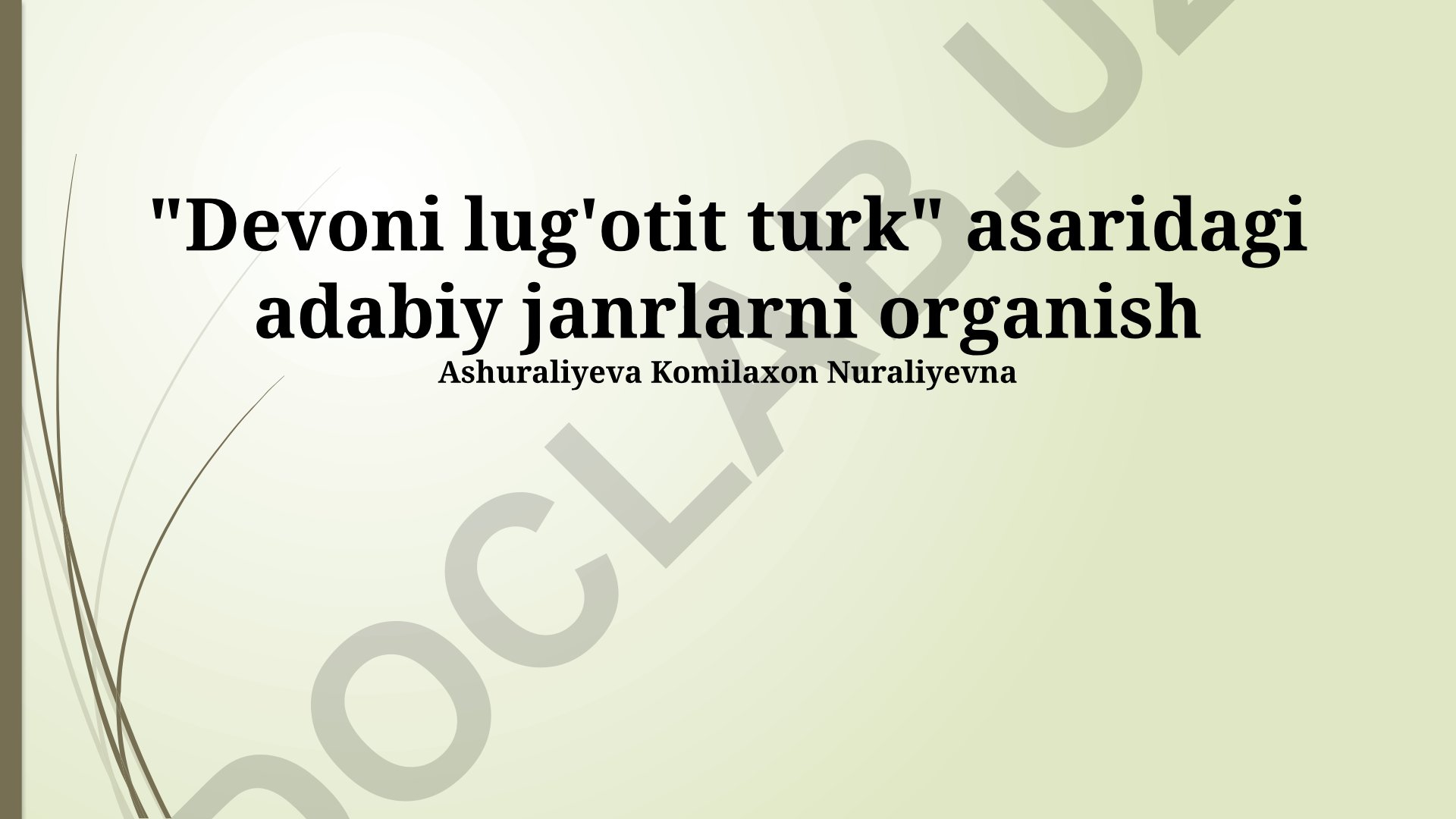 Devoni lug'otit turk asaridagi adabiy janrlar
