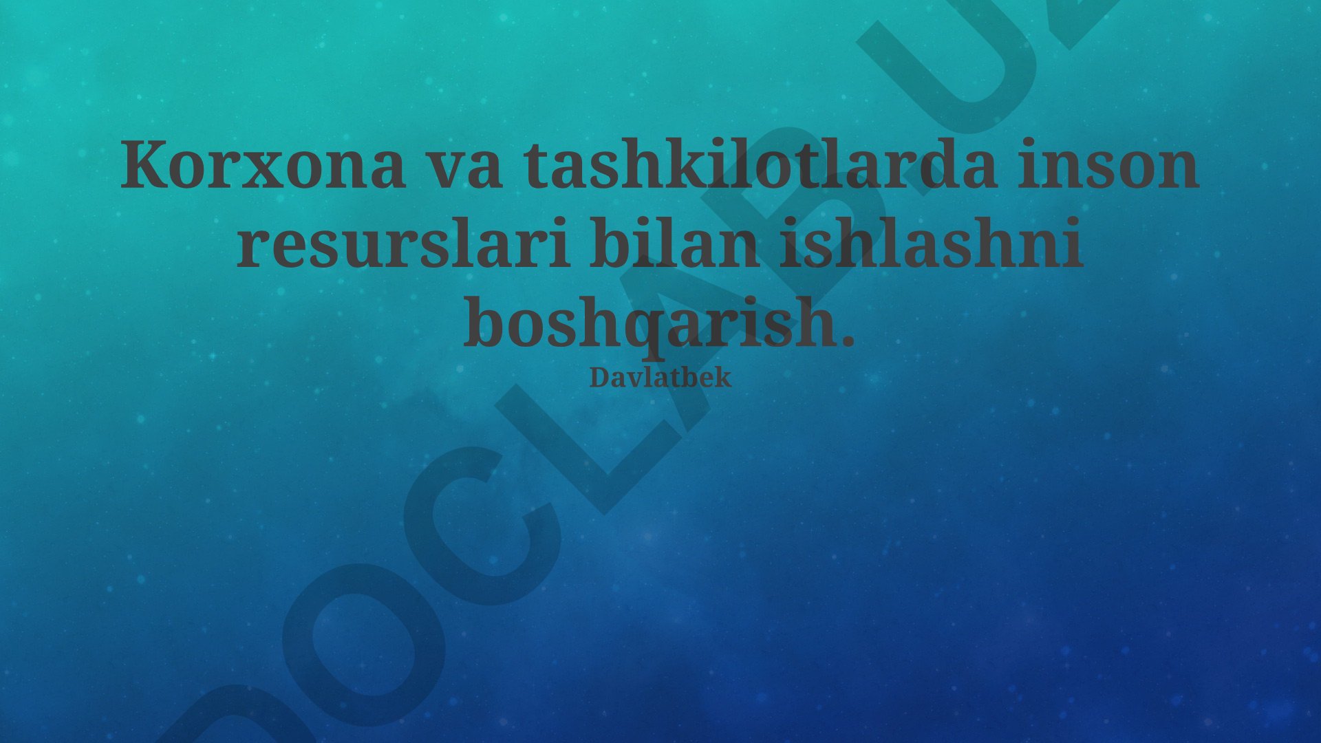 Korxona va tashkilotlarda inson resurslari bilan ishlashni boshqarish