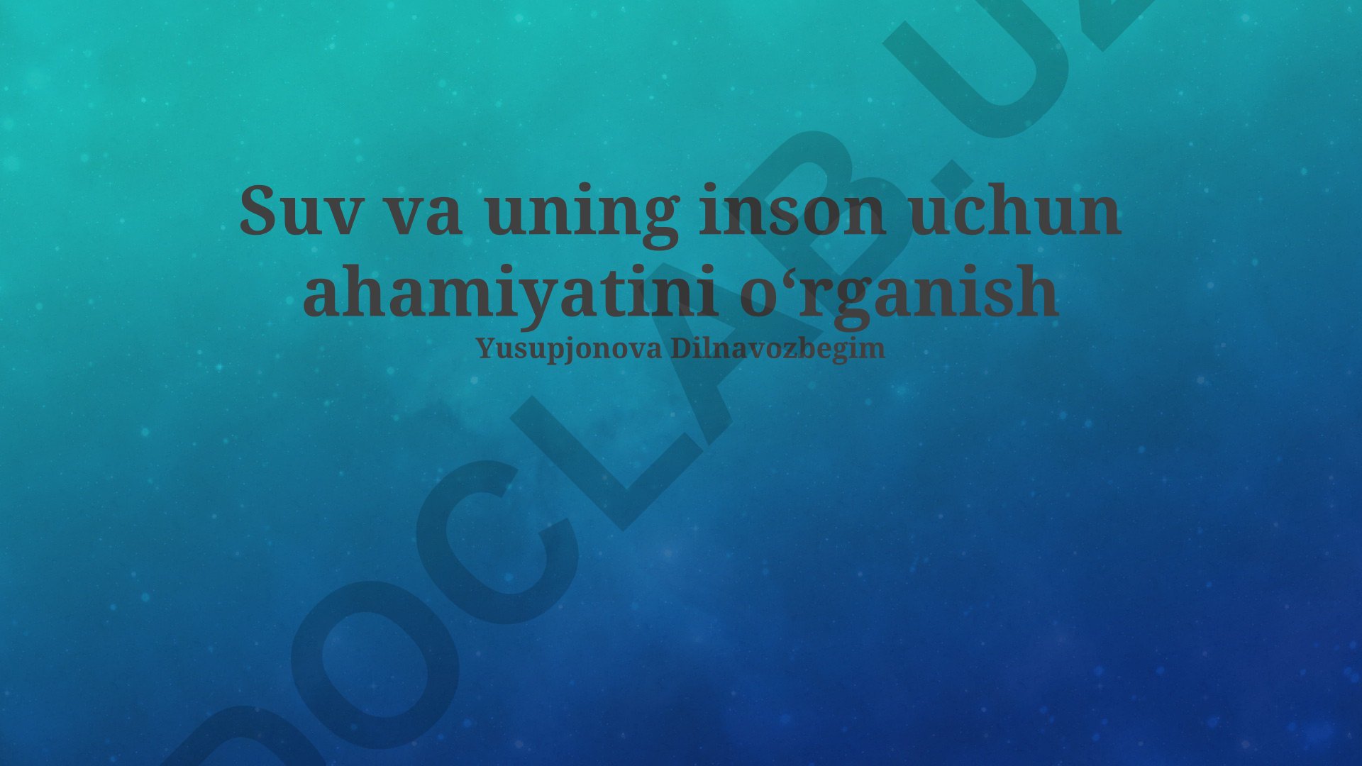SUVlarning inson hayotidagi ahamiyati, afzalliklari va kamchiliklari