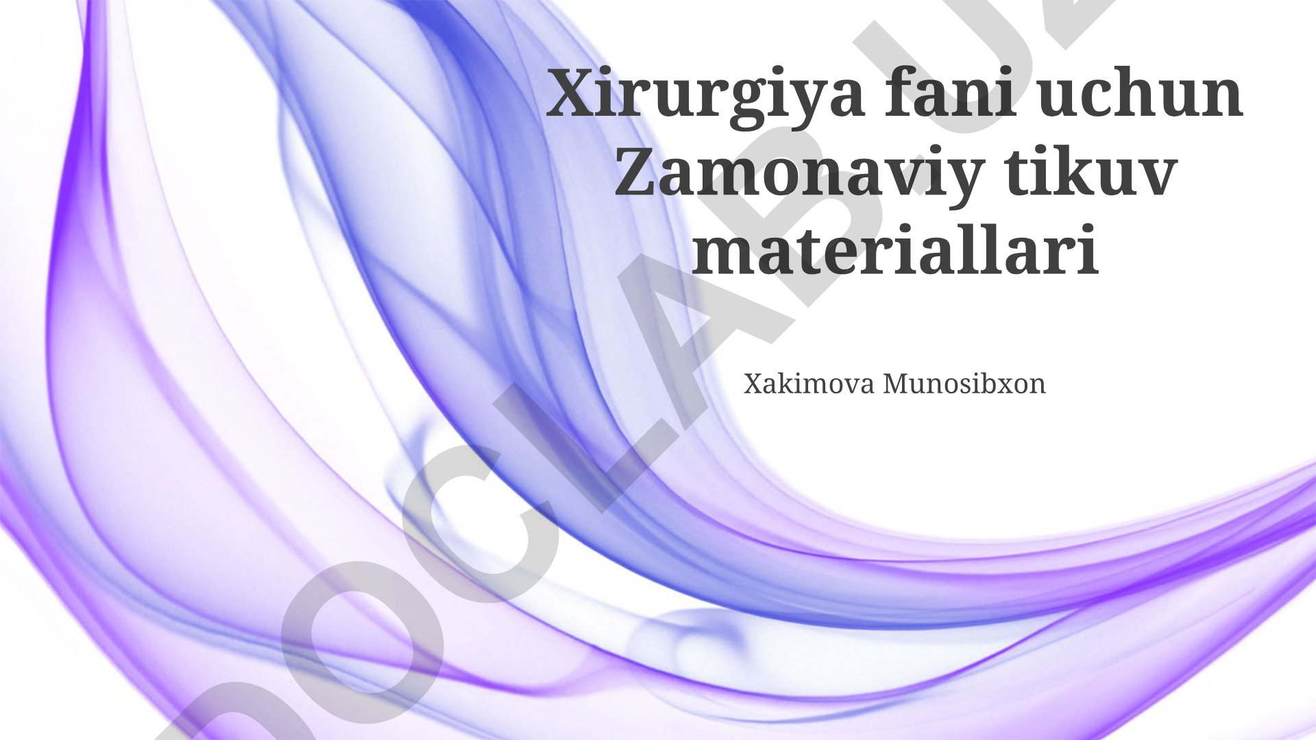 Zamonaviy jarrohlik tikuv materiallari xususiyatlari va klinik qo'llanma