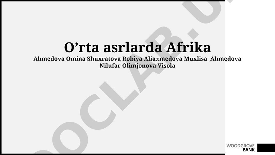 Oʻrta asr Afrikasining madaniyati, iqtisodiyoti va siyosiy tuzilmalari