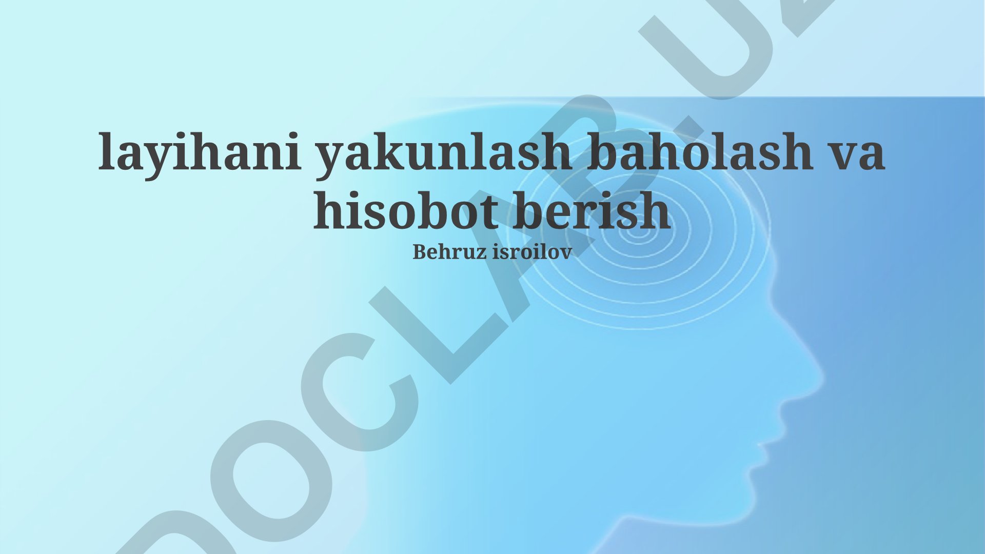 Loyiha natijalarini baholash va hisobot berish