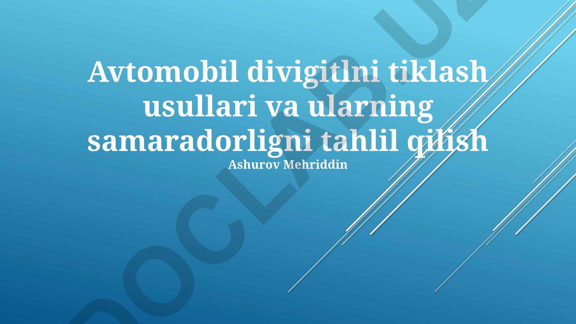 Avtomobil bo'yoqlarini tiklash usullari va ularning samaradorligini tahlil qilish