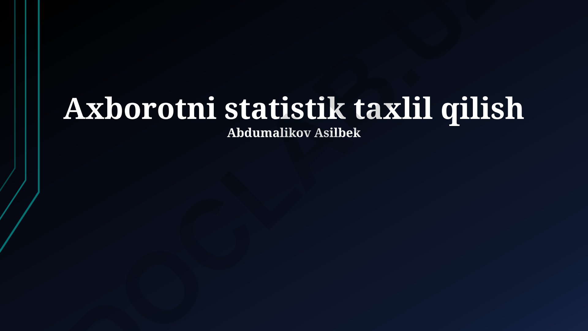Axborotni statistik taxlil qilish