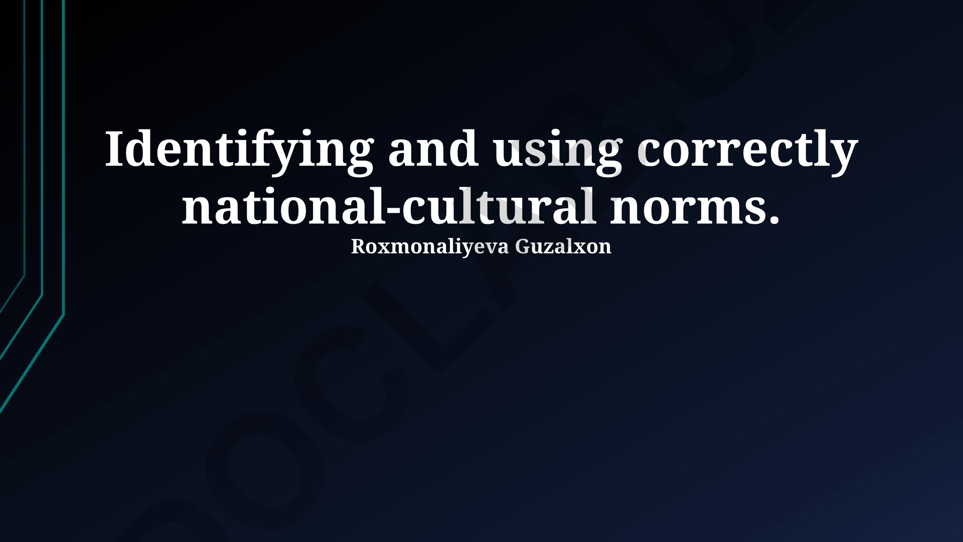 Identifying and using correctly national-cultural norms