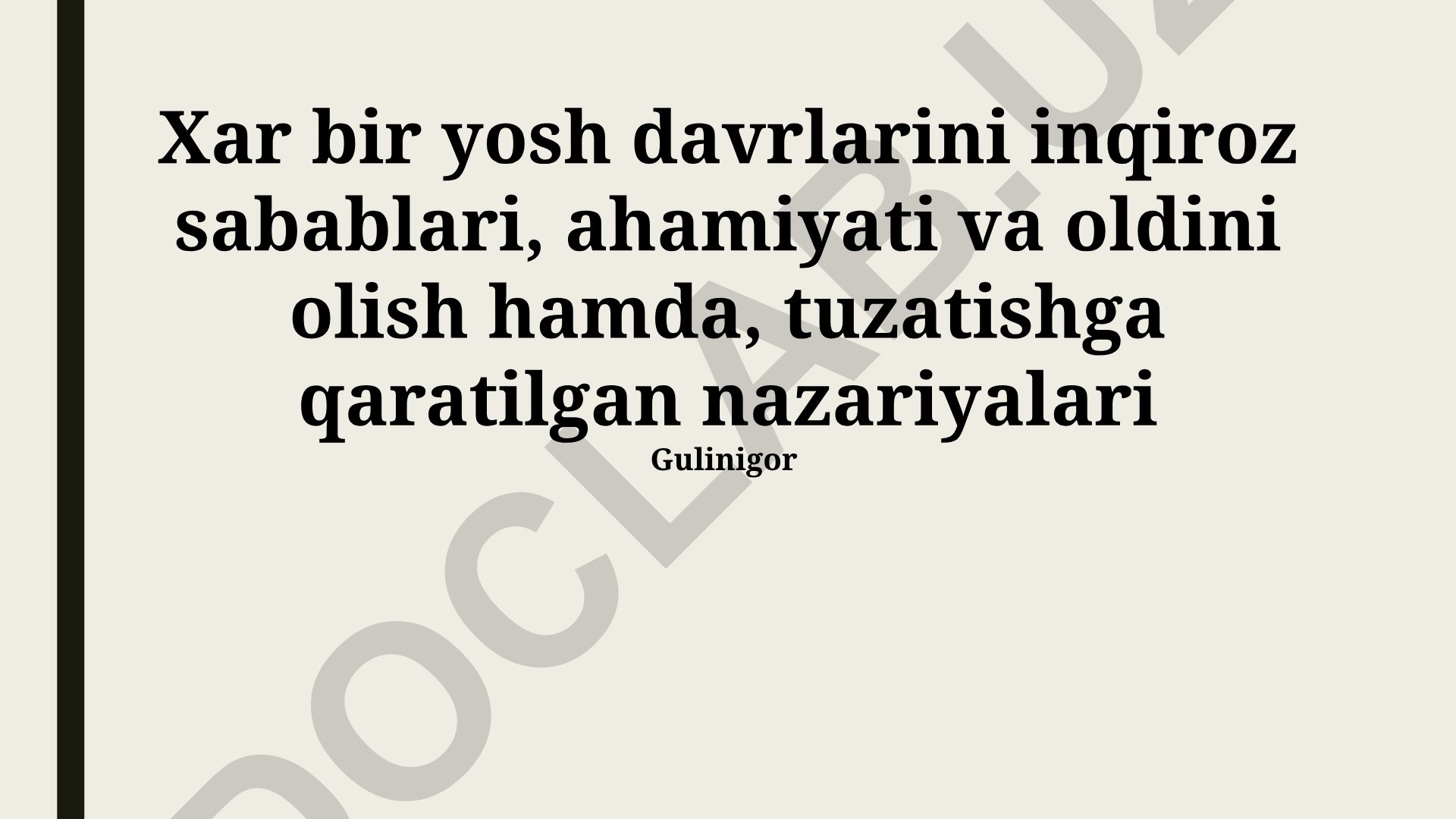 Yosh davrlaridagi inqirozlar, sog'liqni saqlash tizimi va jamoaviy qo'llab-quvvatlash