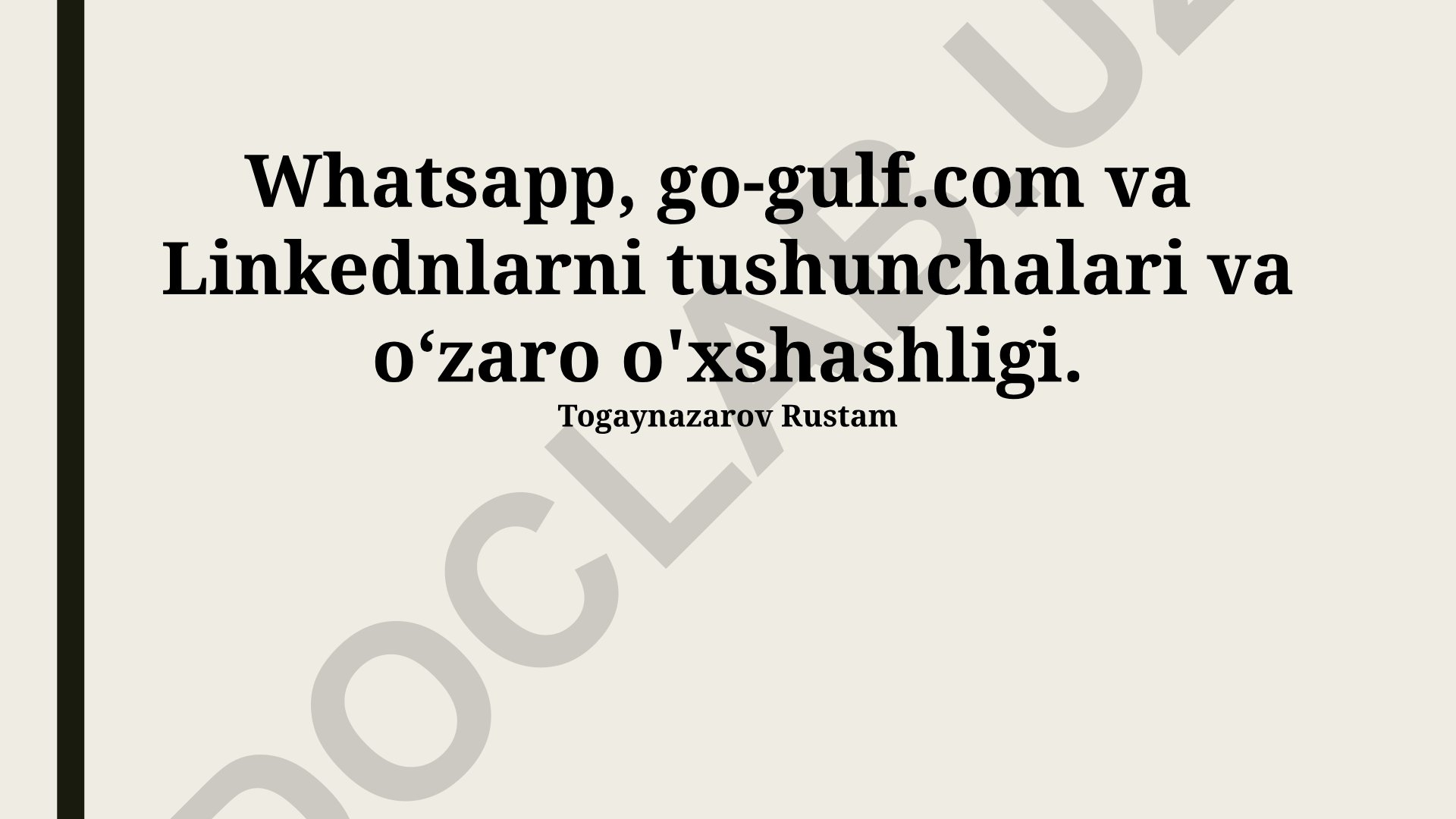 WhatsApp, Go-Gulf.com va LinkedIn tushunchalari va oʻzaro o'xshashligi