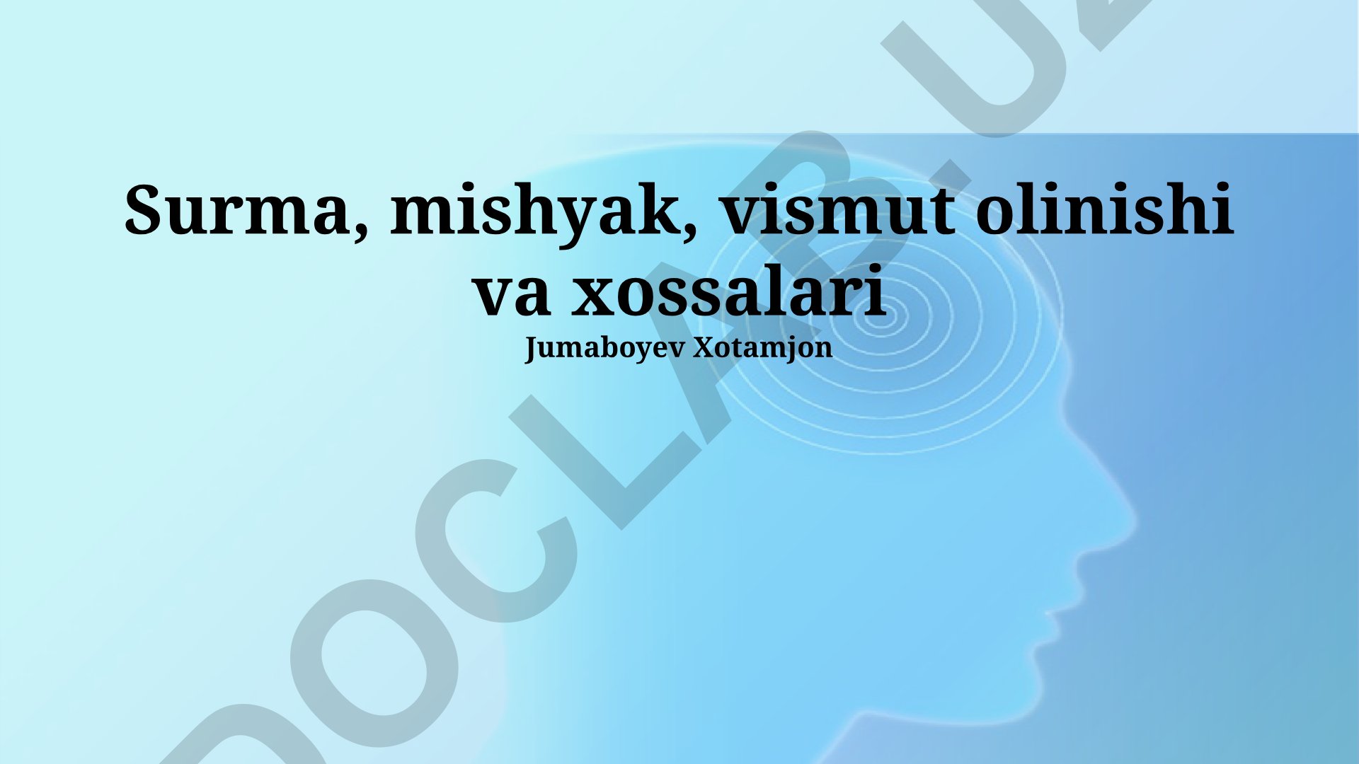 Surma, mishyak, vismut olinishi va xossalari