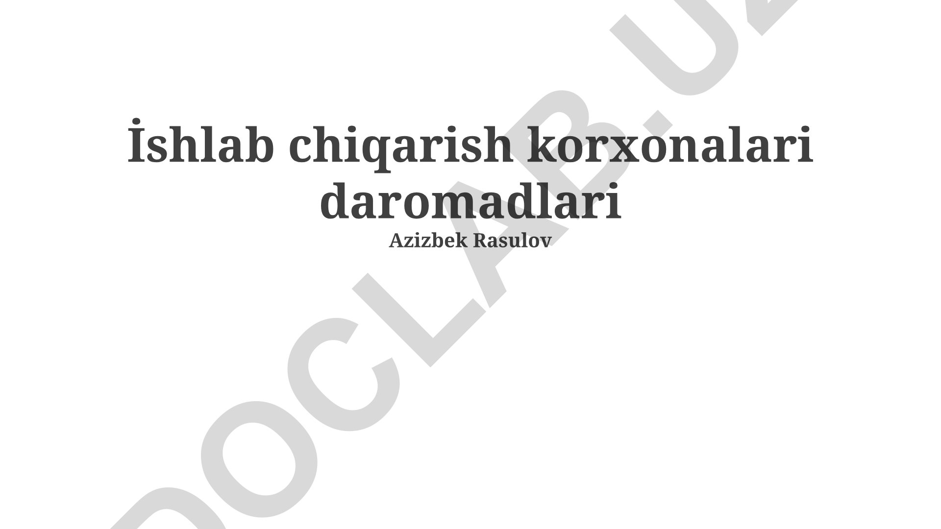 Ishlab chiqarish korxonalari daromadlari
