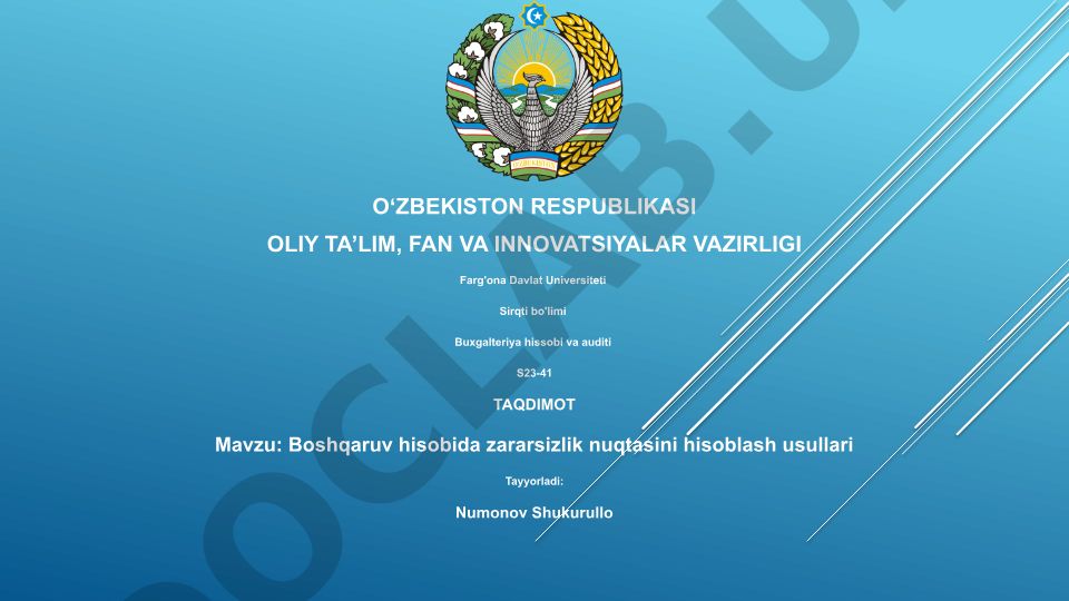 Boshqaruv hisobida zararsizlik nuqtasini hisoblash usullari