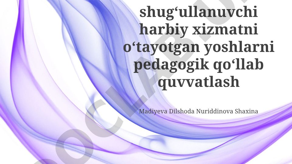 Harbiy xizmatdagi yosh tadbirkorlar uchun pedagogik qo'llab-quvvatlash