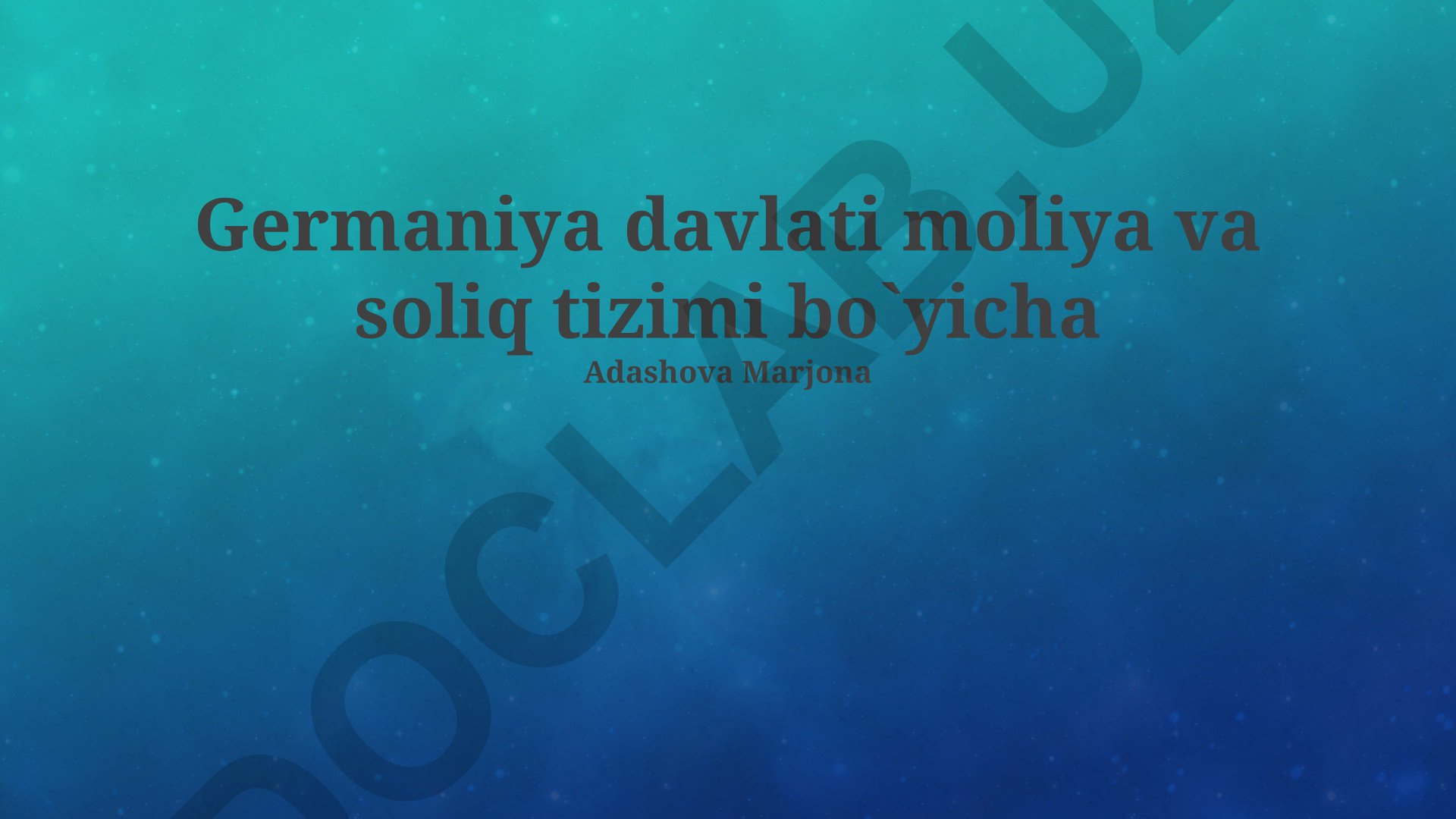 Germaniya davlati moliya va soliq tizimi