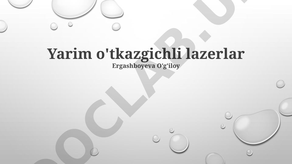 Yarim o'tkazgichli lazerlar