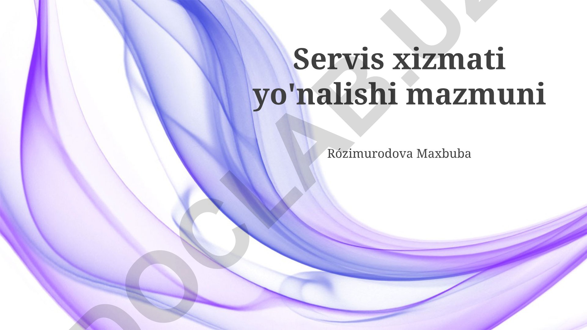Servis xizmati yo'nalishi mazmuni va marketing strategiyasi