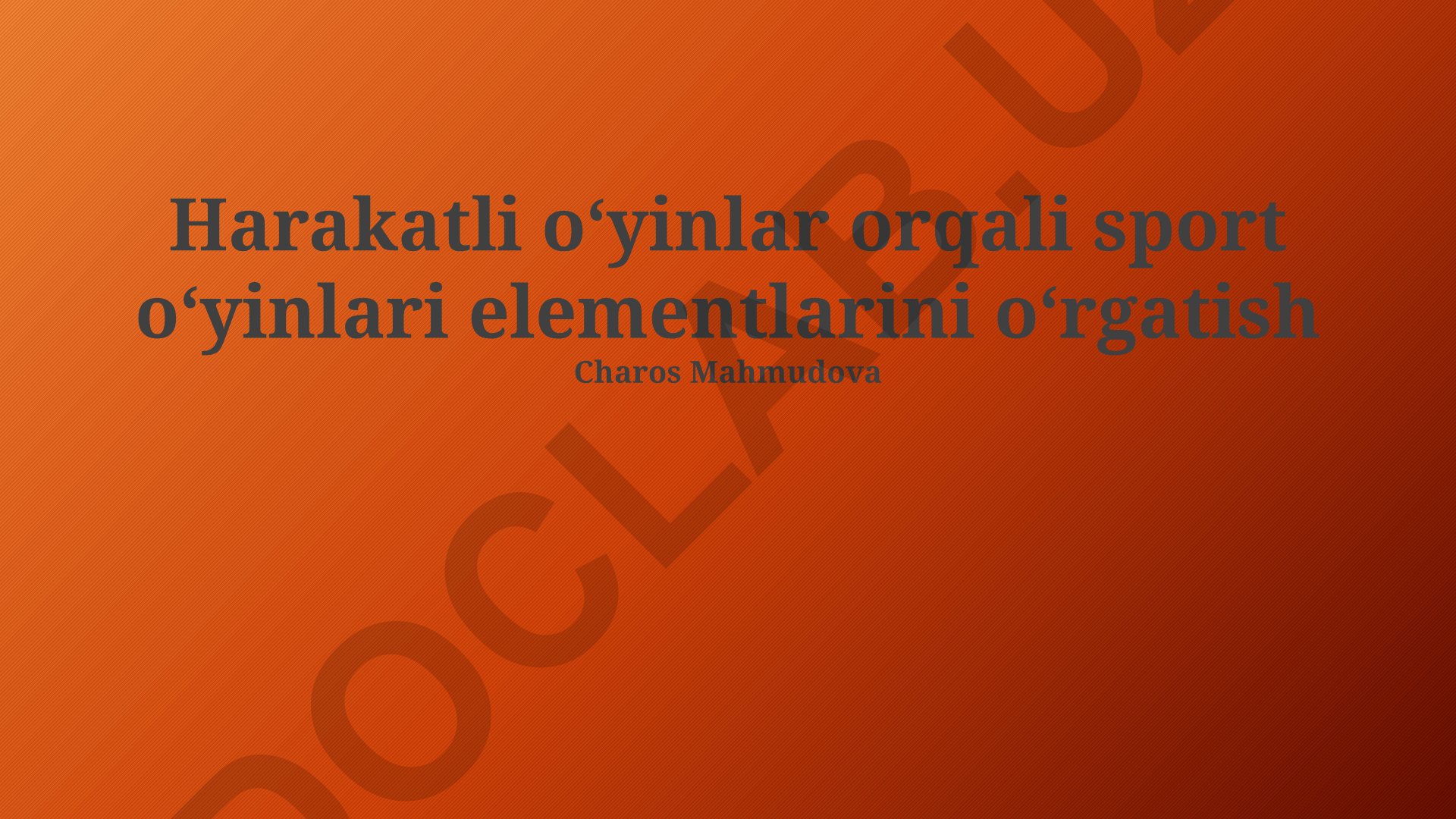 Harakatli o'yinlar orqali sport o'yinlari elementlarini o'rgatish