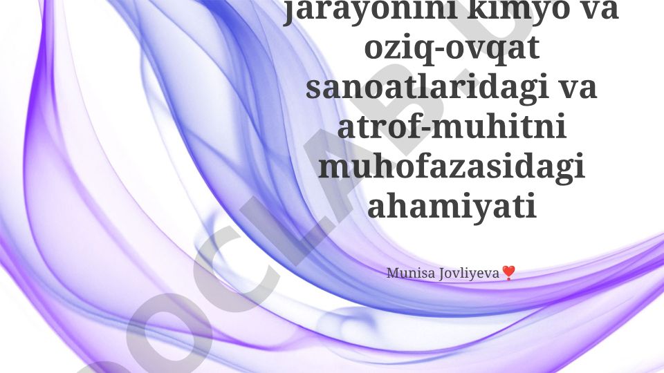 Koagulyatsiyaning kimyo, oziq-ovqat sanoati va atrof-muhitni muhofazasidagi ahamiyati