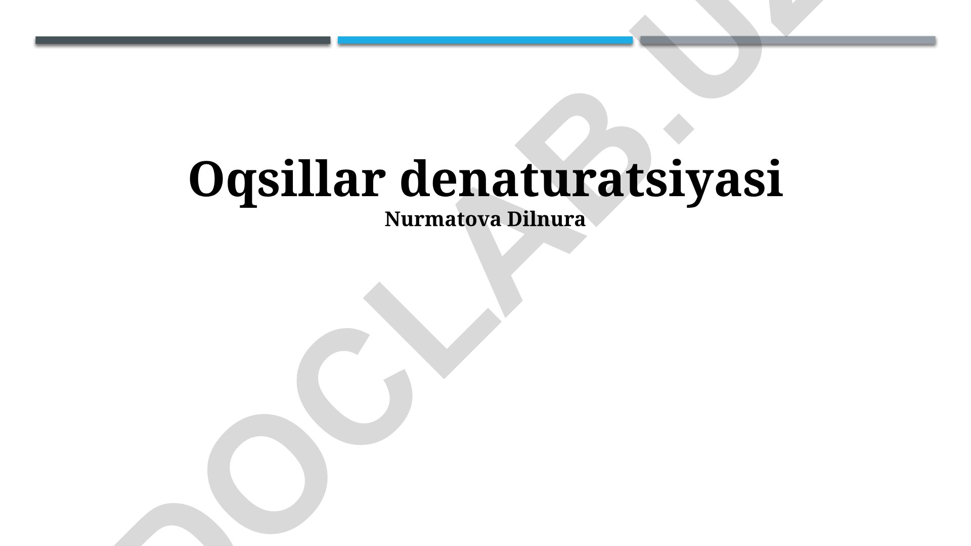Oqsil denaturatsiyasi: sabablari, mexanizmlari va amaliy ahamiyati