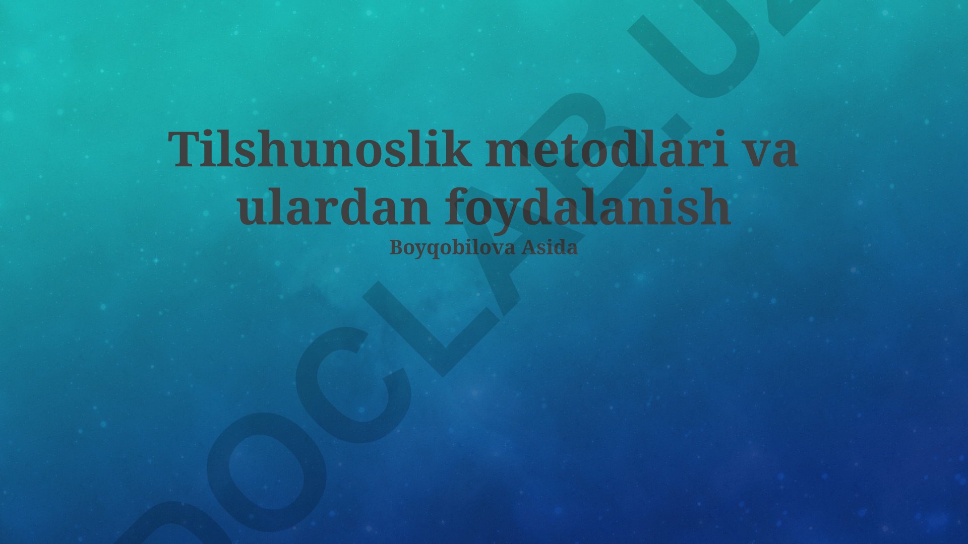 Tilshunoslik metodlari va bashorat usullari
