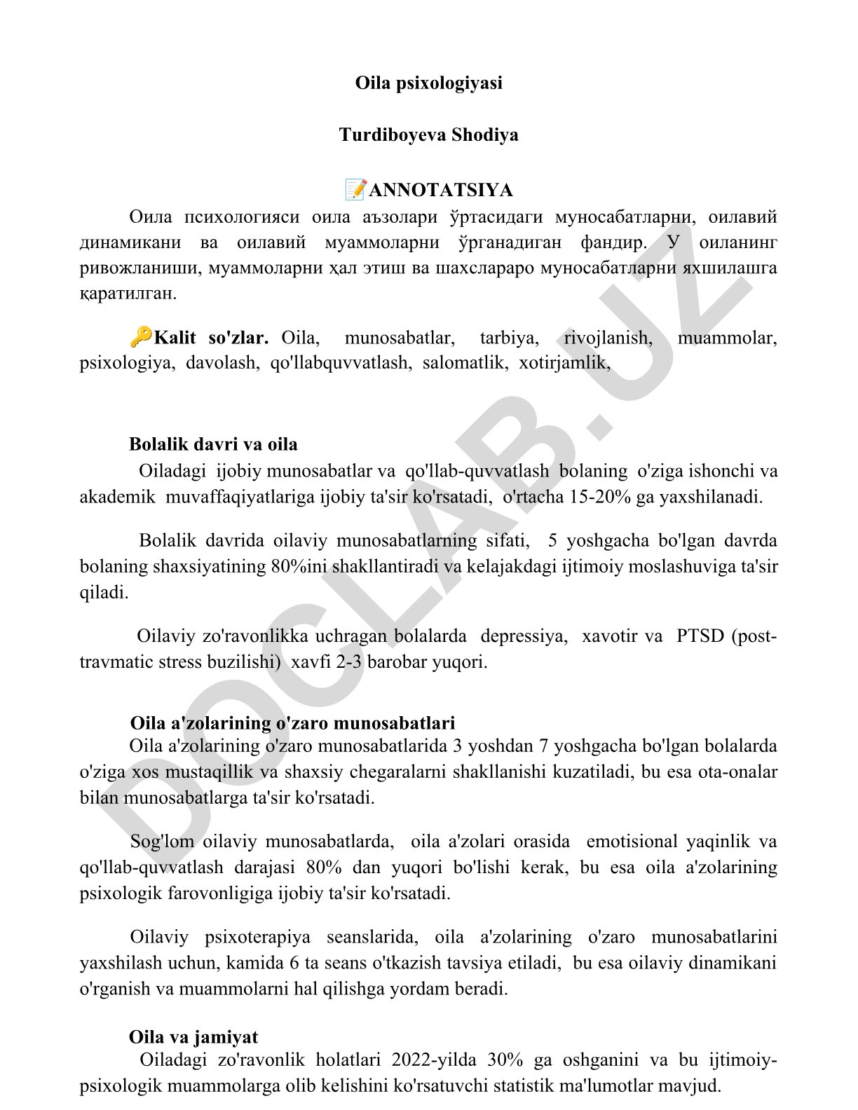 Oila psixologiyasi