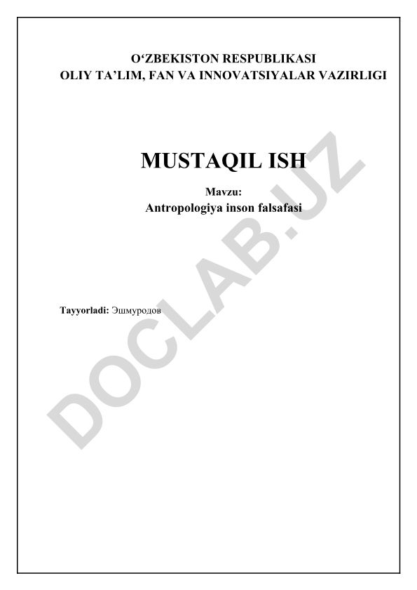 Antropologiya inson falsafasi