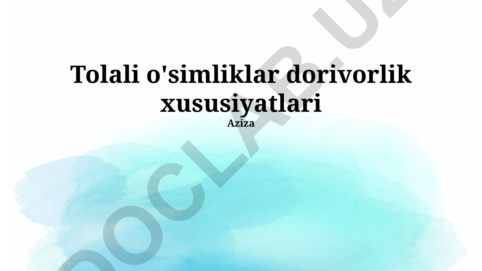 Tolali o'simliklarning dorivorlik xususiyatlari
