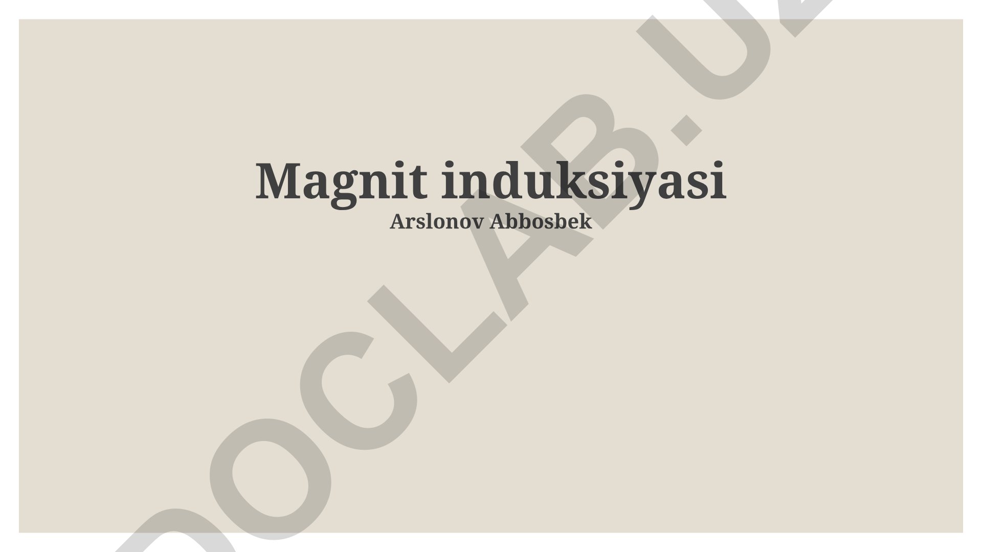Magnit induksiyasi hodisasi va qonunlari