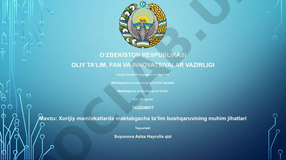 Xorijiy mamlakatlarda maktabgacha taʼlim boshqaruvining muhim jihatlari