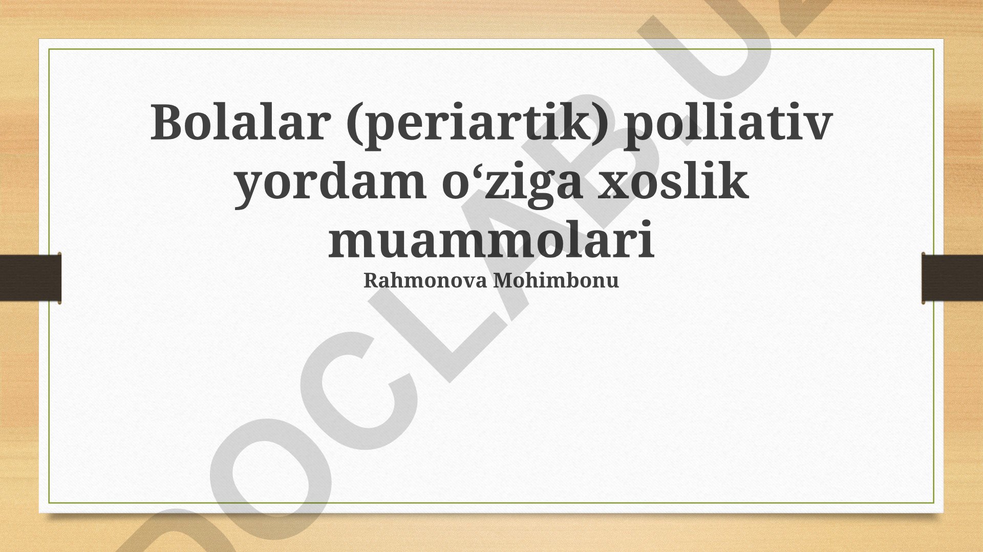 Bolalarda periartikulyar og'riqni boshqarish va hayot sifatini yaxshilash