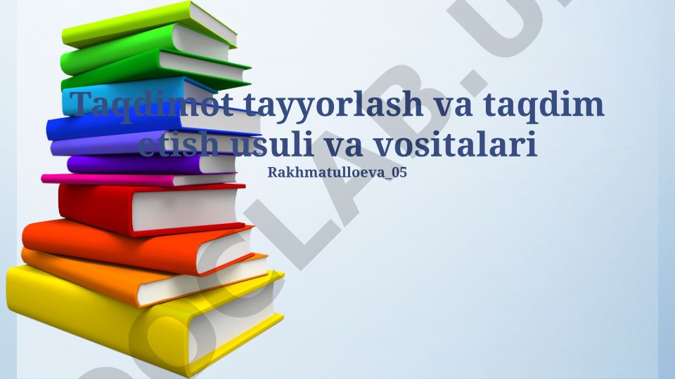 Taqdimot tayyorlash va taqdim etish usuli va vositalari