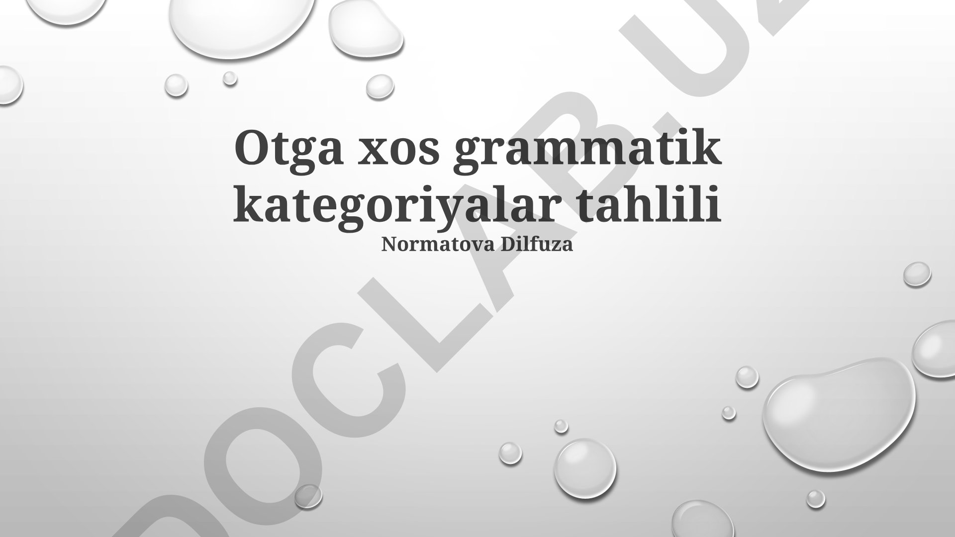 Otga xos grammatik kategoriyalar tahlili